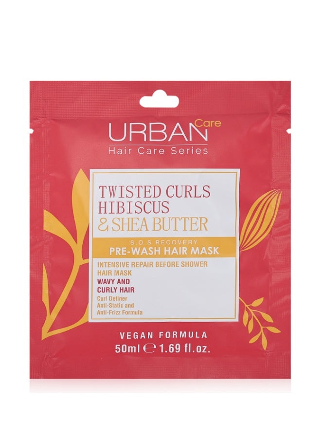 أوربان كير قناع الشعر Urban Care Twisted Curls بالكركديه وزبدة الشيا 50 مل - ترطيب عميق قبل غسل الشعر - Image 2